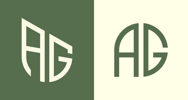 Creative simple Initial Letters AG Logo Designs Bundle