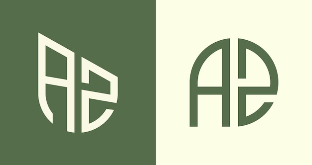 Creative simple initial letters az logo designs bundle