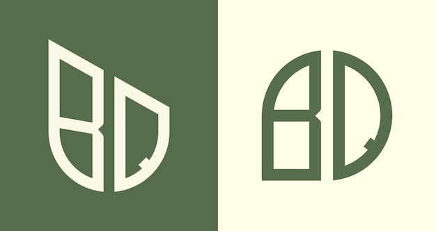 Creative simple Initial Letters BQ Logo Designs Bundle