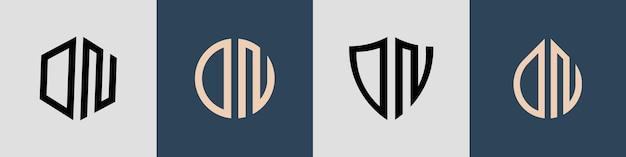 Pacchetto creativo semplice di lettere iniziali dn logo designs