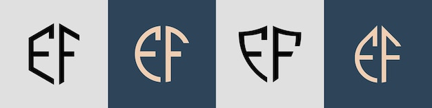 Creative Simple Initial Letters FF 로고 디자인 번들