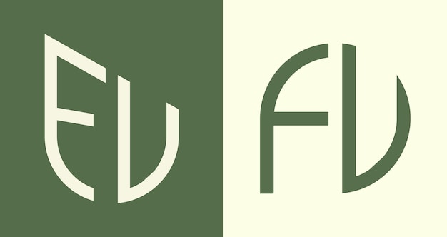 Creative simple initial letters fu logo designs bundle