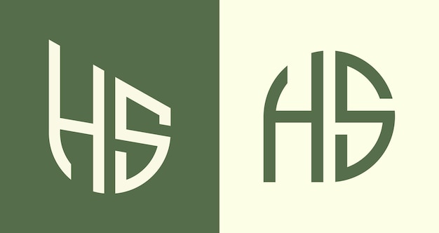 Креативные простые начальные буквы HS Logo Designs Bundle