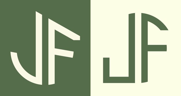 ベクトル クリエイティブなシンプルな頭文字 jf ロゴ デザイン バンドル