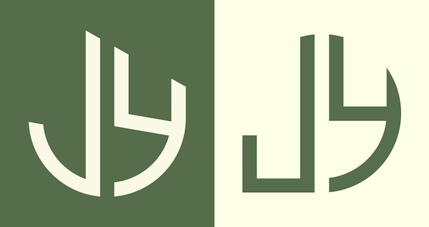Creative simple Initial Letters JY Logo Designs Bundle