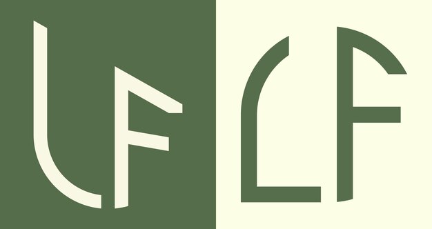 クリエイティブなシンプルな頭文字 LF ロゴ デザイン バンドル
