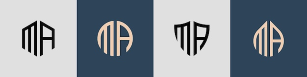 Creative Simple Initial Letters MA 로고 디자인 번들