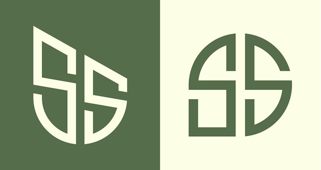 Креативные простые начальные буквы ss logo designs bundle