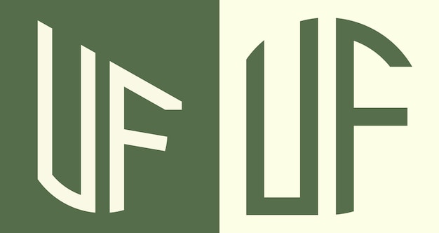 クリエイティブなシンプルな頭文字 VF ロゴ デザイン バンドル