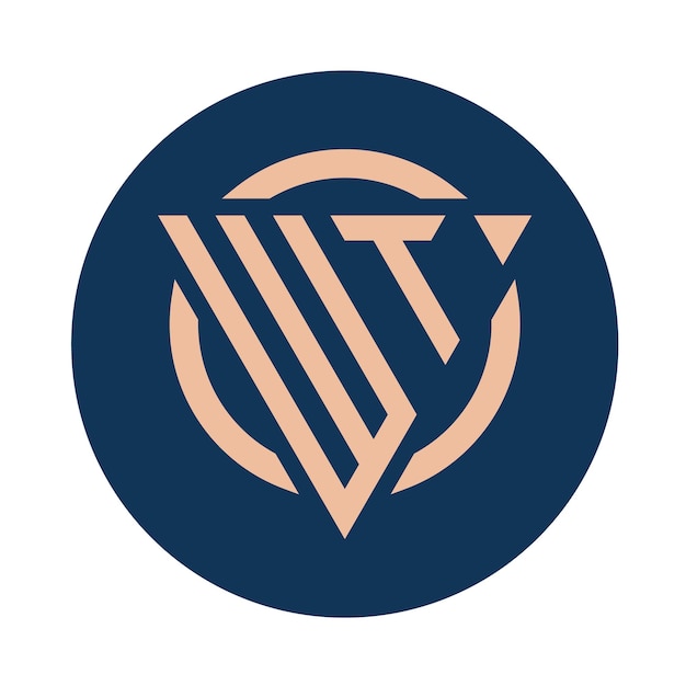 クリエイティブでシンプルな頭文字 WT ロゴ デザイン バンドル