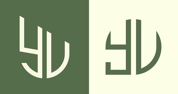 クリエイティブなシンプルな頭文字 YU ロゴ デザイン バンドル