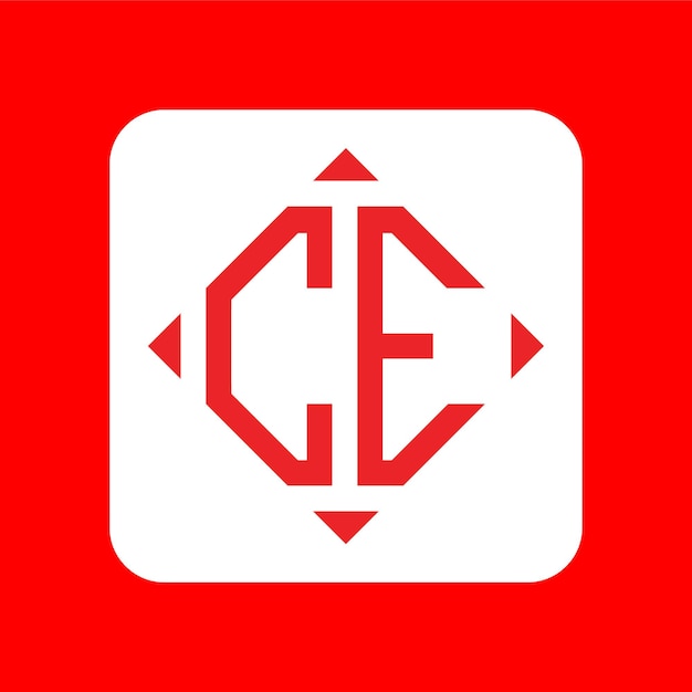 Вектор Креативный простой дизайн логотипа initial monogram ce