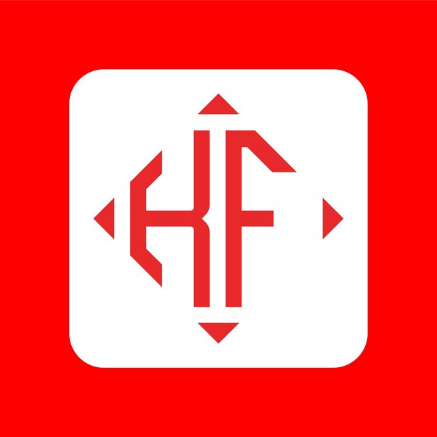 Креативный простой начальный дизайн логотипа Monogram KF