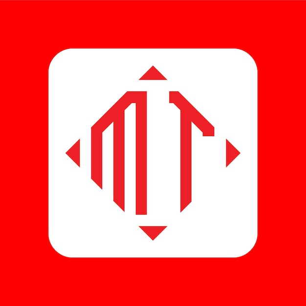 Вектор Креативный простой дизайн логотипа initial monogram mt
