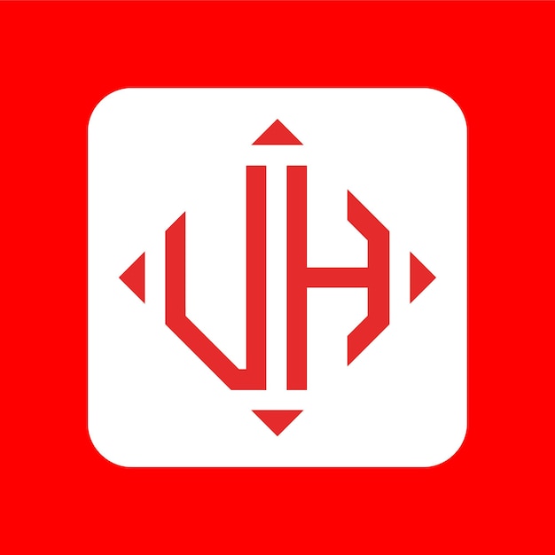 Креативный простой дизайн логотипа initial monogram uh