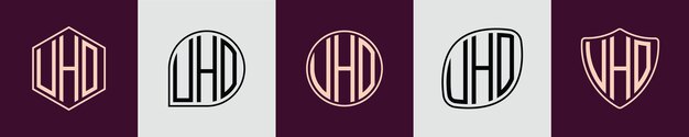Creativo semplice monogramma iniziale disegni del logo uho