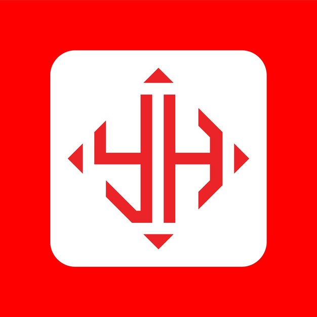 Creativi semplici disegni iniziali del logo yh del monogramma