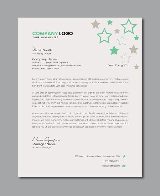 Vector creative simple letterhead template design