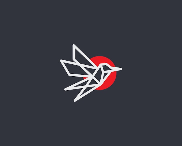 Vector creative simple line of flying bird logo