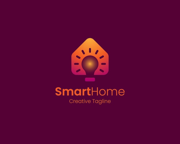 Vector creative simple modern smart house logo