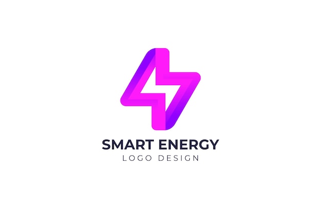 Modello di progettazione del logo di energia intelligente creativa