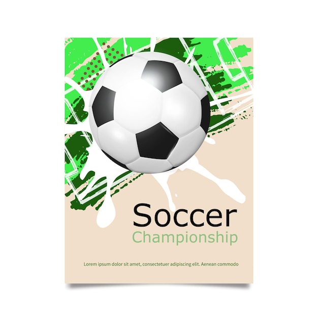 Creative soccer football tournament brochure template football or soccer ball on modern background football cover design template