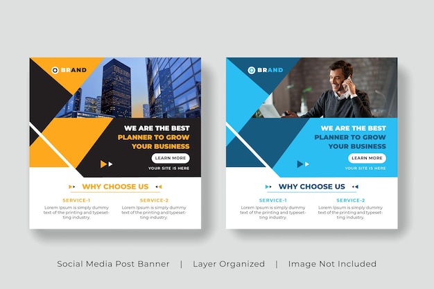 Creative social media business banner templates can be edited