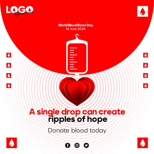 Creative Social Media Graphics for World Blood Donors