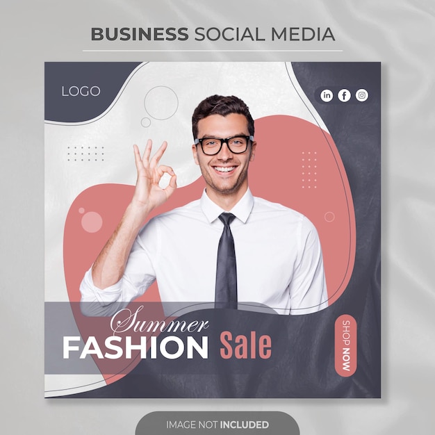 Creative social media post template for promoting business