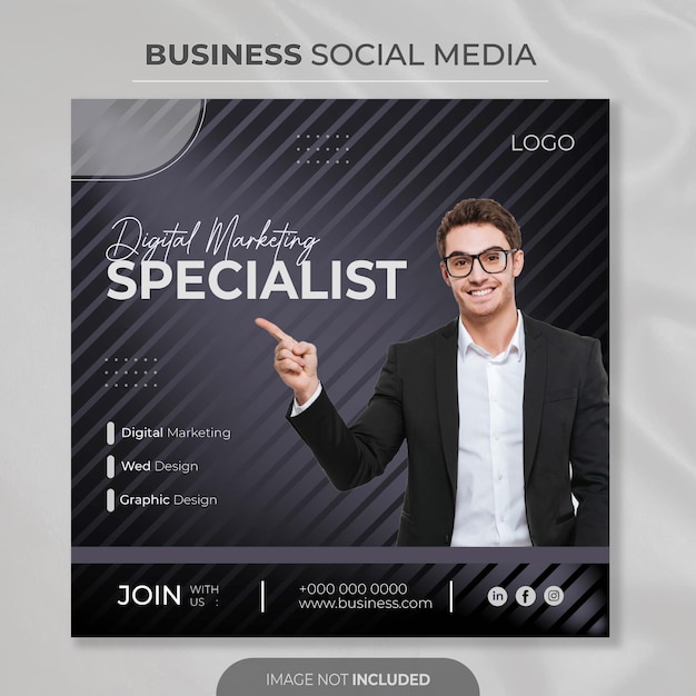 Creative social media post template for promoting business