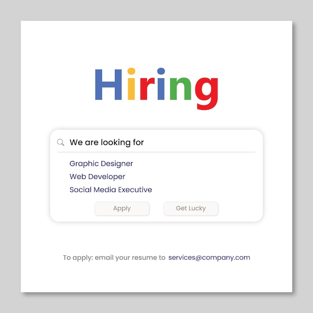 Creative social media post template we are hiring