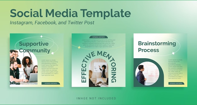 creative social media template green series 1