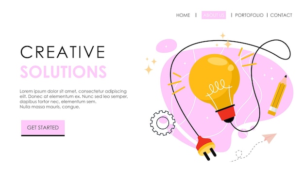 Vector creative solutions landing page template