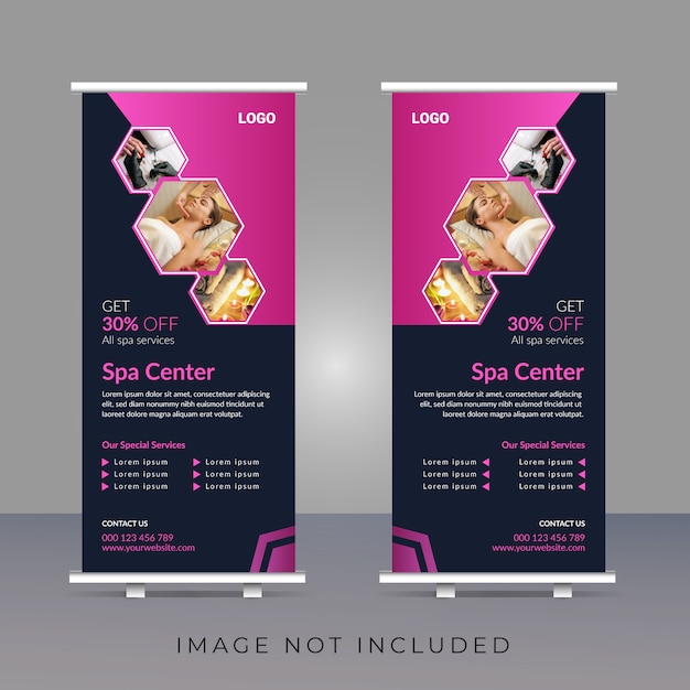 Creative spa roll-up banner sjabloonontwerp