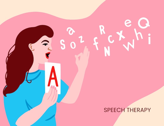 Creative speech therapy illustration