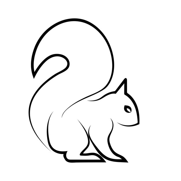 creative squirrel animal logo design icon symbol illustrationvector