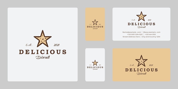 Creative star biscuit, dream food logo design retro