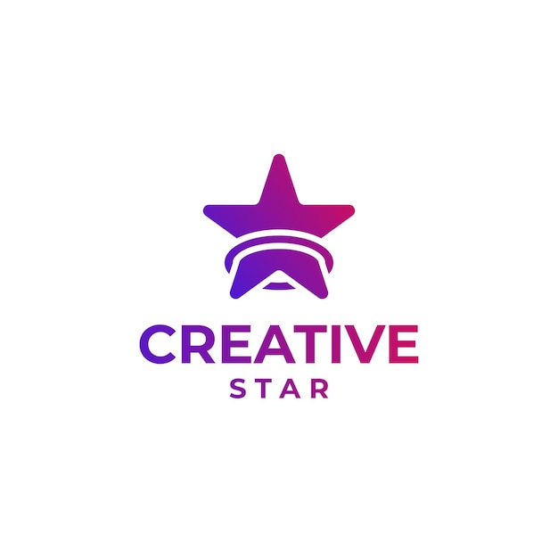 Vettore creative star logo design astratto gradiente star logo concetto stella colorata design spazio astronomia