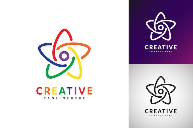 Vector creative star logo design