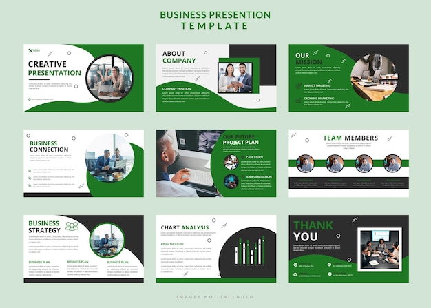 Creative and startup business powerpoint presentation slide editable template design set