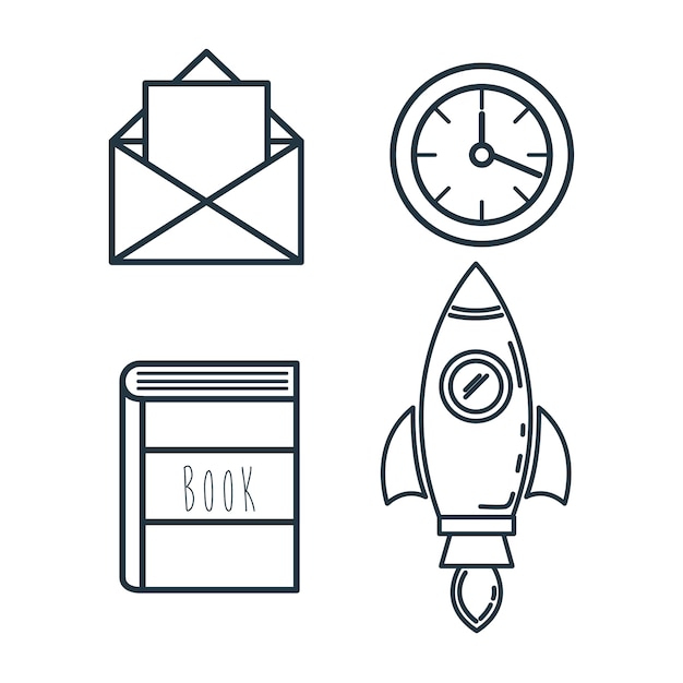 creative startup set icons vector illustration design