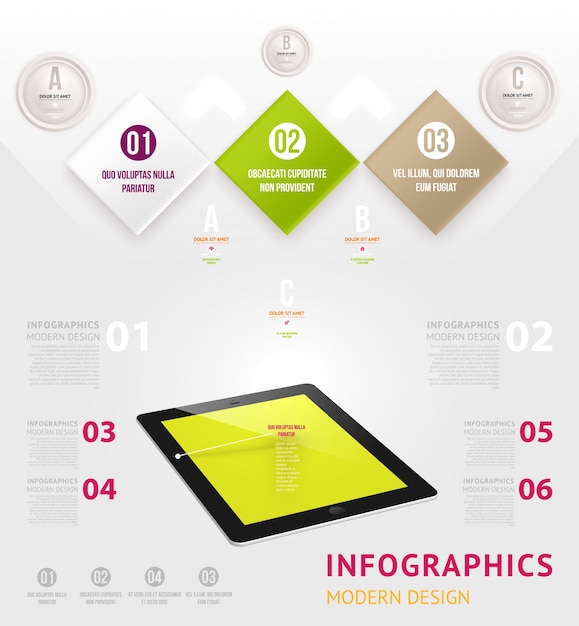 Interfaccia grafico tasto creativo passo