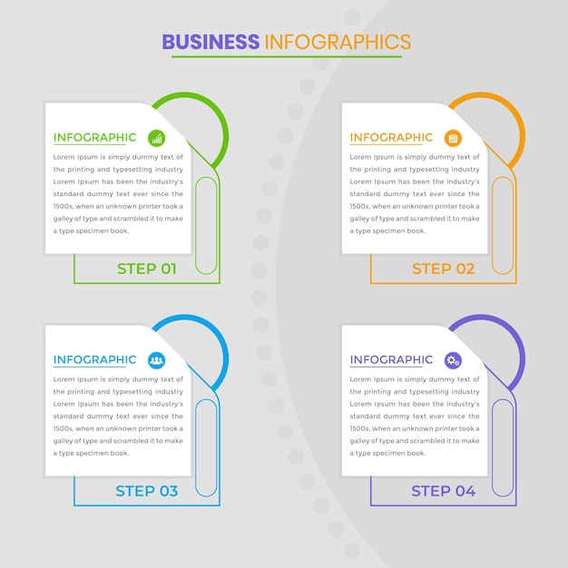 벡터 창의적인 단계 비즈니스 infographic 템플릿