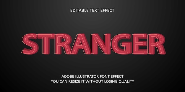 Creative stranger bewerkbaar teksteffect lettertype
