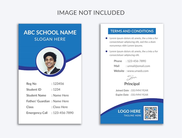 Creative student id card template design premium vector