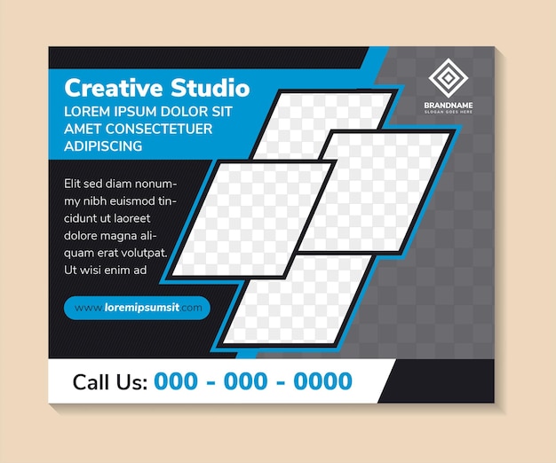 creative studio headline banner design template for Billboard or etc modern layout of advertising