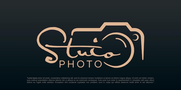 Modello vettoriale di progettazione di logo di fotografia in studio creativo