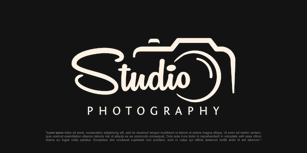 Vettore modello vettoriale di progettazione di logo di fotografia in studio creativo