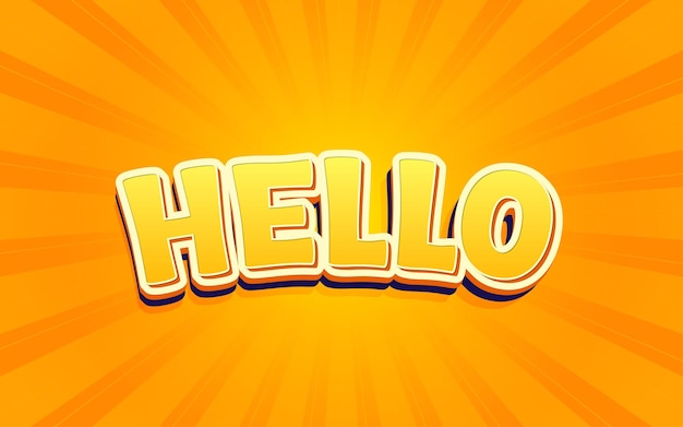 Creative style Hello 3d editable text effect