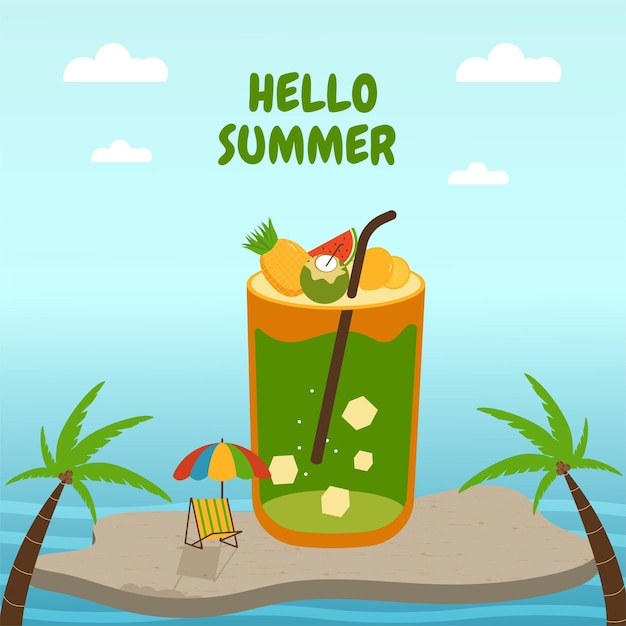 Vector creative summer holiday vector illustration banner poster and card design